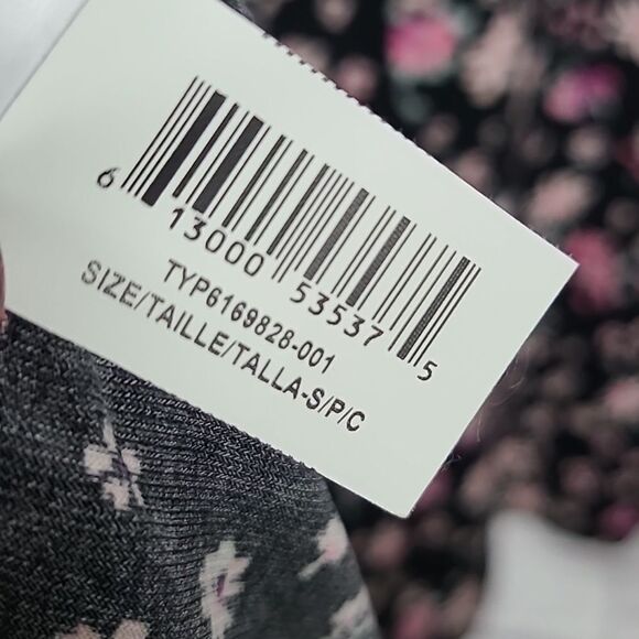 BCBG Long Sleeve Ditsy Print A-Line Dress BCBGeneration Black Jersey Knit Swing - Picture 10 of 11